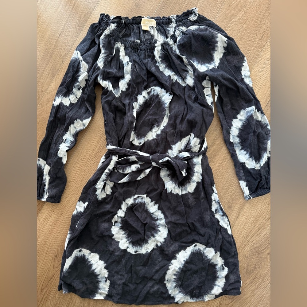 Michael Kors Black and White Sheath Cotton Dress for spring and summer